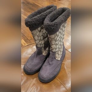 Coach Sherman Signature Brown Boots